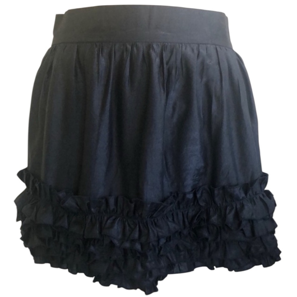 xxi Navy Blue shimmer Junior mini skirt w/ruffle hem & hidden zipper size Large